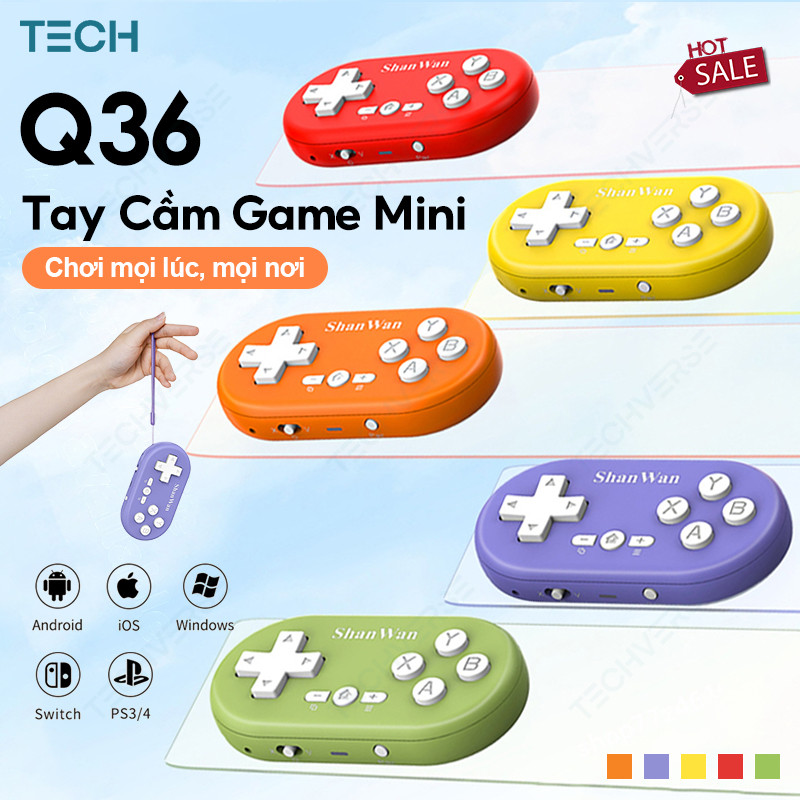 Q36 Tay Cầm Game Bluetooth Mini Gamepad Không Dây Android iOS PC Controller Nhỏ Gọn Chơi Game Mượt