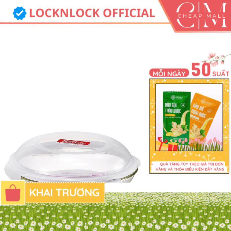 Hộp thủy tinh chịu nhiệt hình tròn Chính hãng LocknLock Glass food container round 530ml LLG883 - CH