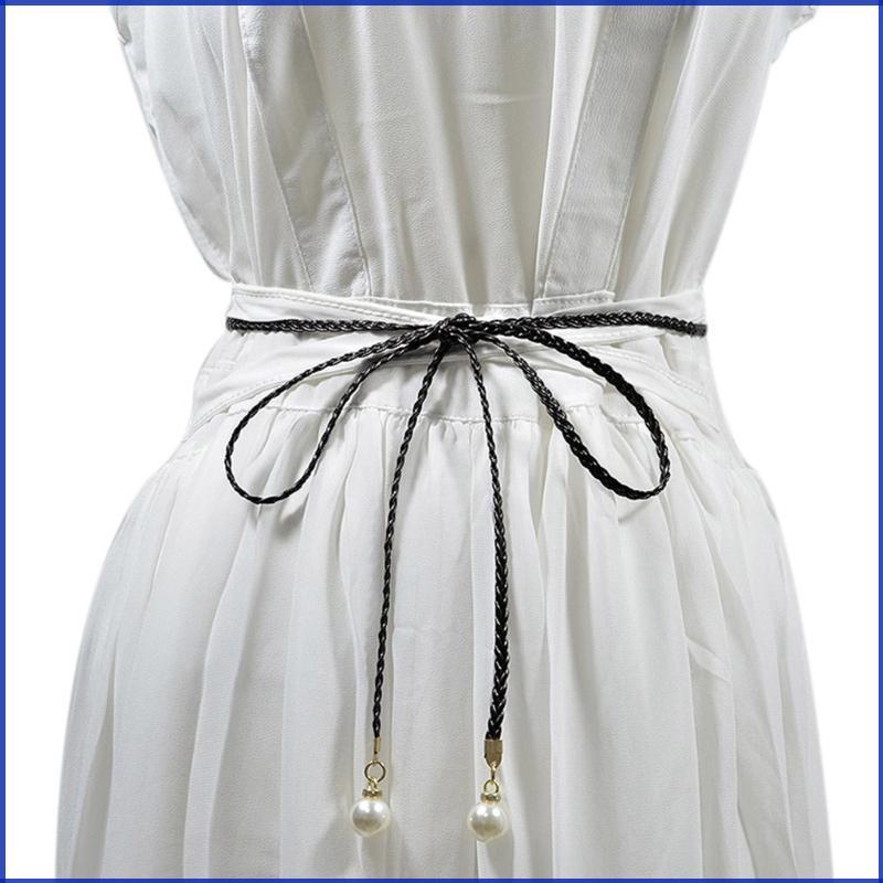 Topsky Thắt lưng nữ tinh tế ngọc trai, co giãn, nhiều màu sắc nút vintage bohem