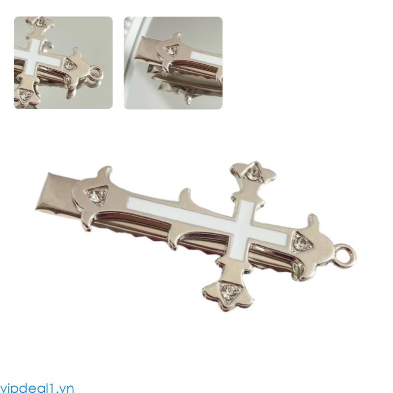Vipdeal1 Punk Chéo Kẹp Tóc Chữ Thập Kẹp Tóc Chéo Barrette Tóc Nổ Kẹp Y2k Barrette Y2k Kẹp Tóc Tóc Ba