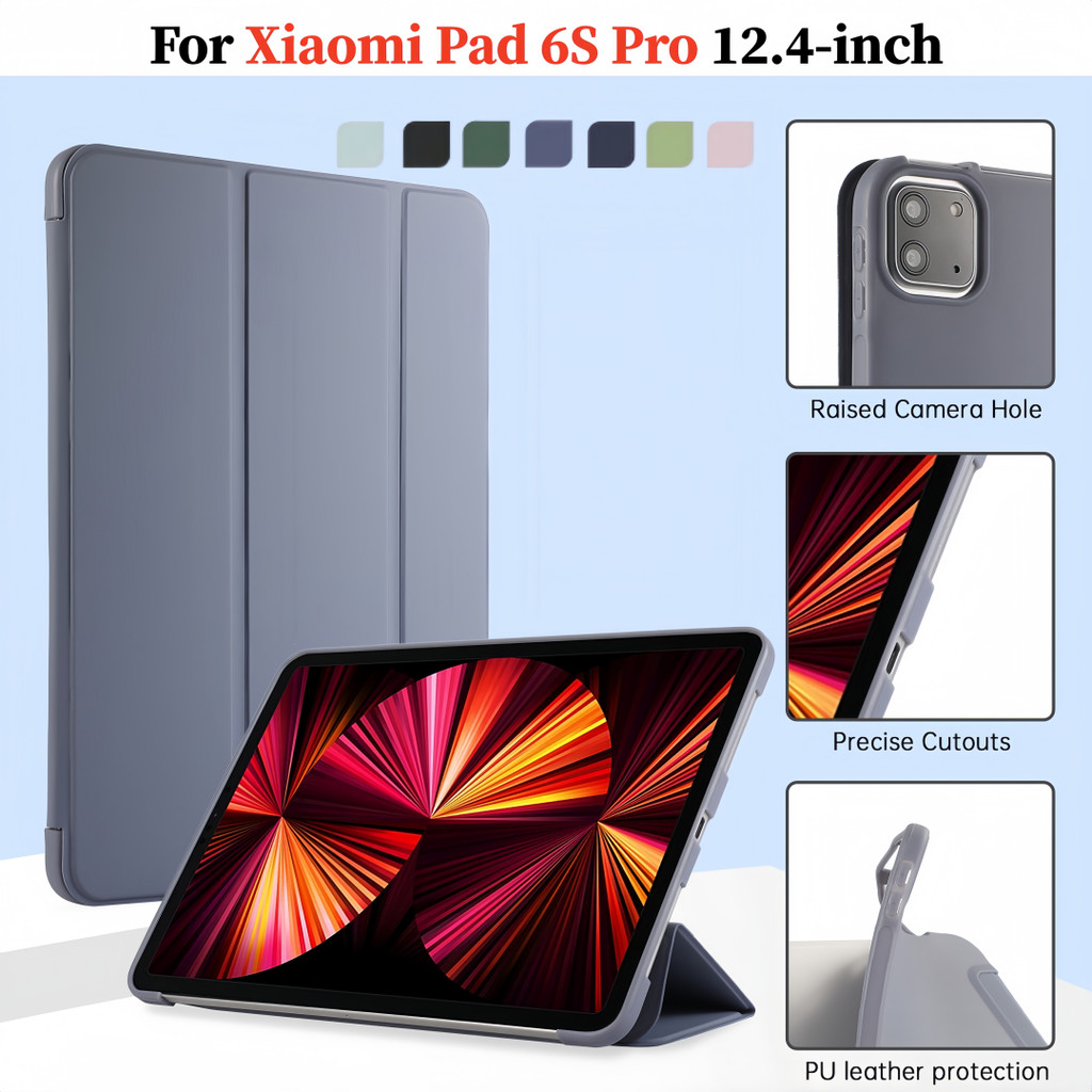Dành Cho Xiaomi Pad 6S 7S Pro 12.4 "12.5" Pad 5 Pro 12.4 "MI Pad 6S Pro 7S Pro Da PU Chất Lượng Cao 