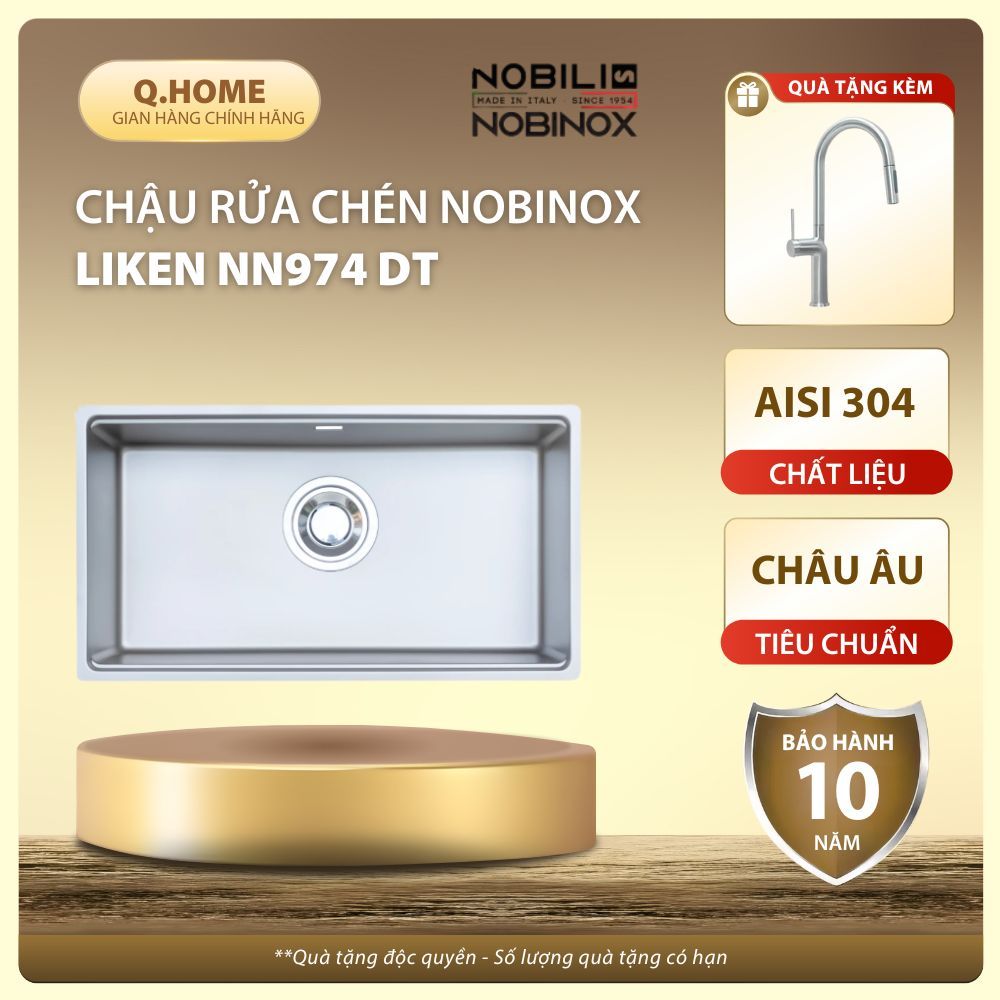 CHẬU RỬA BÁT 1 HỐ NOBINOX ROSA NN974DT | HÀNG CHÍNH HÃNG