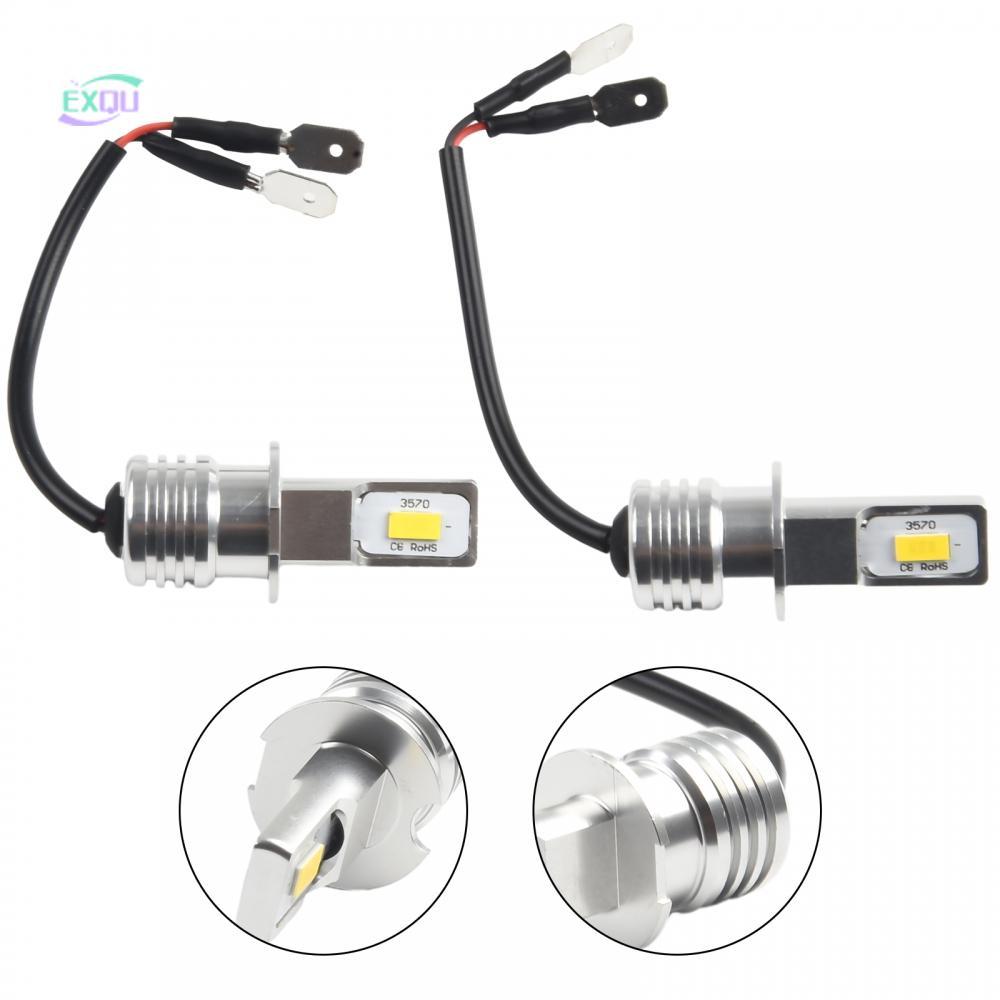 2 Đèn LED sương mù H3 cao cấp Bóng đèn DRL màu vàng siêu sáng Cài đặt đơn giản