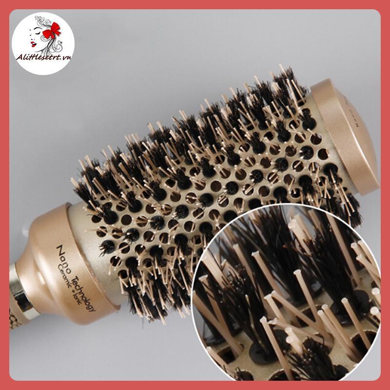 AA Professional Thermal Ceramic Ionic Round Barrel Tay cầm chống trượt Bàn chải tóc vàng VN