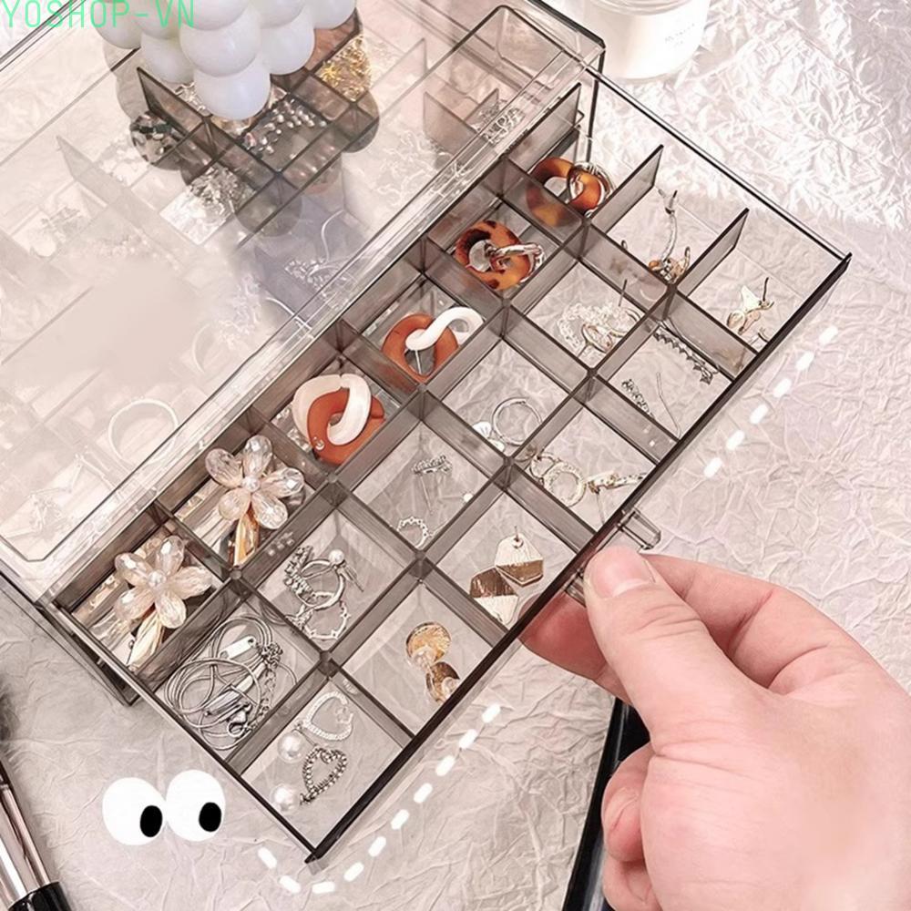 [Ysp]Acrylic Jewelry Organizer Clear Acrylic Convenient Drawer System Easy Access