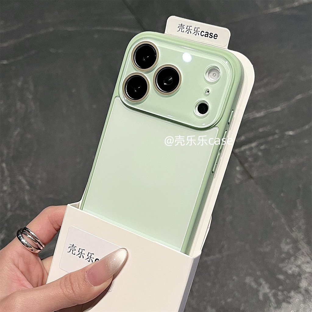 Ice Sensation Glass Cửa sổ nhỏ Màu xanh bạc hà Thích hợp cho Apple 17promax Vỏ điện thoại iphone16 G