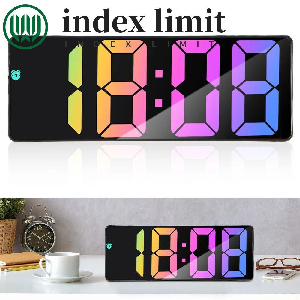 Đồng hồ báo thức kỹ thuật số GIỚI HẠN INDEX, Đồng hồ bàn điện tử gương phát sáng định dạng 12 / 24H,