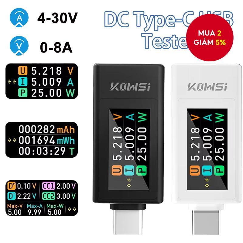 KWS-1902L SẢN PHẨM MỚI MÁY KIỂM TRA USB TYPE-C ĐA NĂNG 4-30V TỐI ĐA 12A CHỨC NĂNG LƯU TRỮ TẮT NGUỒN,