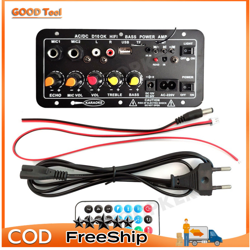 Bảng khuếch đại âm thanh Bluetooth 120W Subwoofer Mô-đun khuếch đại micro kép 4 Ohm 8-12 inch Loa 12