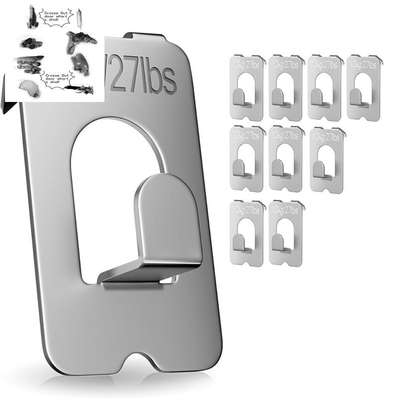 Móc móng vuốt cho vách thạch cao-10 miếng Móc treo tranh Hỗ trợ cài đặt không cần dụng cụ 27Lbs / 12