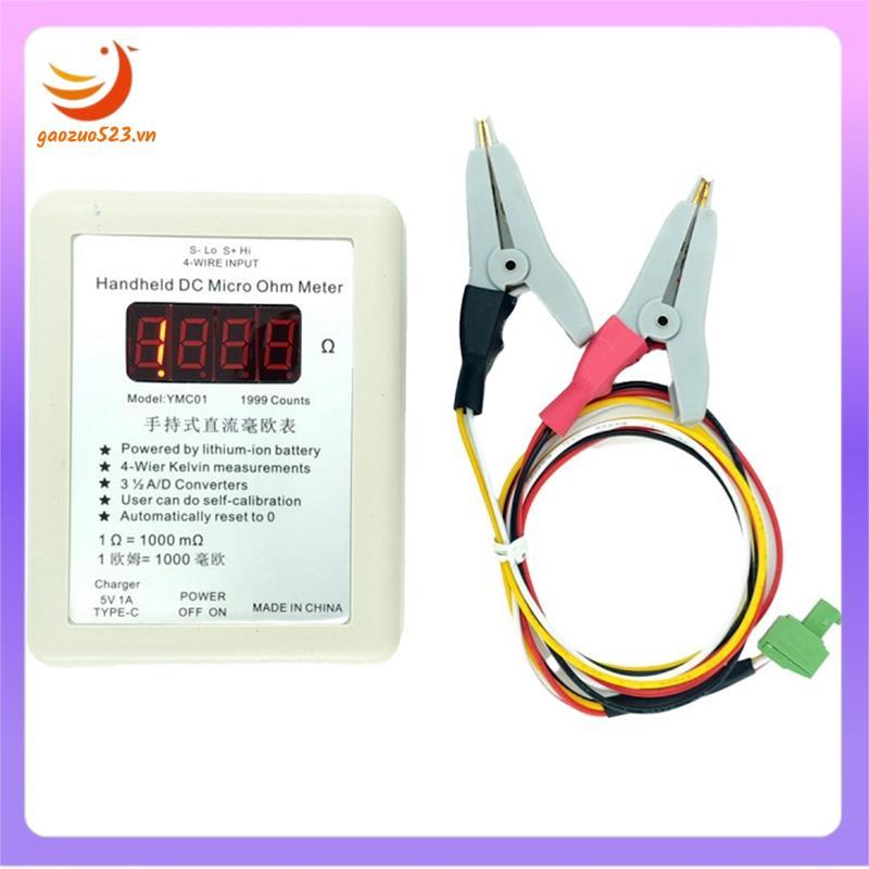 [gaozuo523.vn] Đồng hồ đo Milliohmmeter Kelvin 0,01-19,99Ω 20R Bốn dây đo Kelvin Điện trở thấp Điện 
