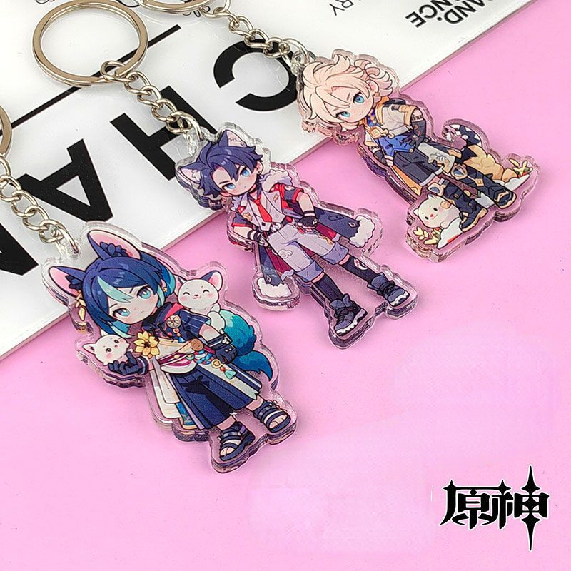 Anime Game Impact Neuvillette Furina Wriothesley Close-up of the Whole Body Figure Acrylic