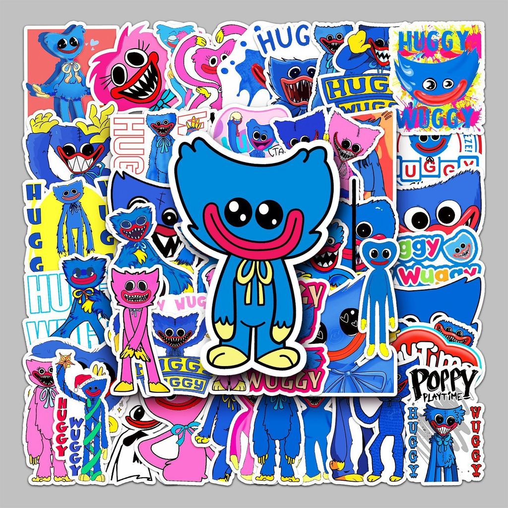 Bộ 50/100/200 Sticker Bobby Play Time Bobby BearHug Poppy Hoạt Hình Graffiti PVC Chống Nước Vali – T