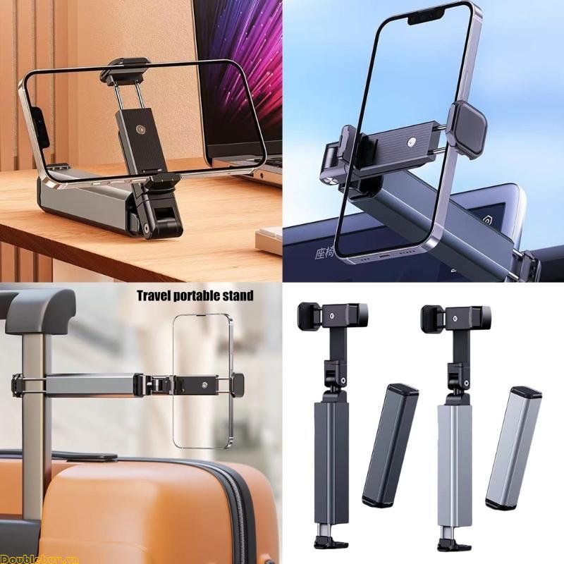 Adjustable Phone Clamp Mount 360 Rotatable Aluminum Holder For Tray Table Office