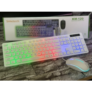 Combo bàn phím và chuột Simetech KM-120 White LED