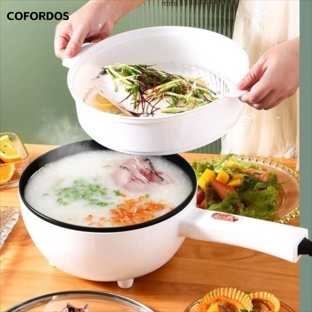 Chảo chiên điện COFORDOS, 3 / 4L có nồi hấp điện, Chống dính đa năng có nắp Nồi súp làm nóng nhanh Ký túc xá sinh viên