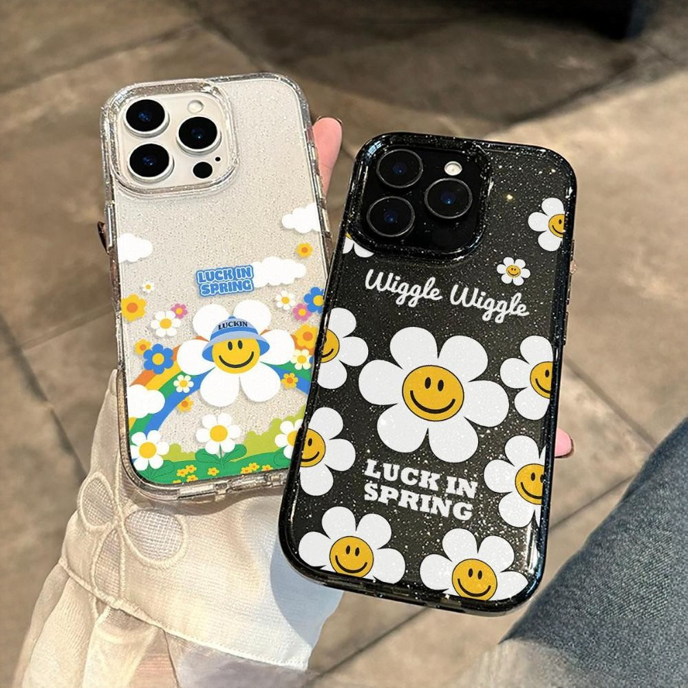 Mới Iphone 16 Ốp Lưng Hoa Sáng May Mắn Mềm Trong Suốt Lấp Lánh Điện Thoại Sáng Bóng Cho IPhone16 15 