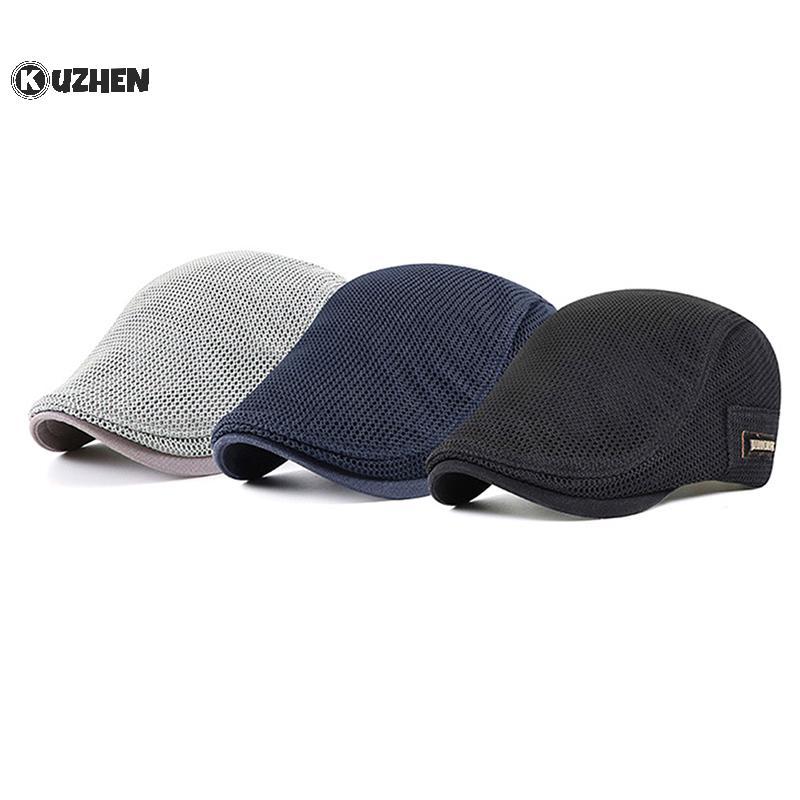 KUZHEN Cabbie Flat Cap Lưới thoáng khí Newsboy Beret Ivy Cap HOT