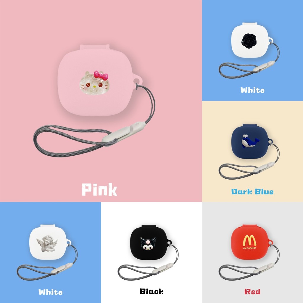 for Sony LinkBuds Clip Case Sony WF-LC900 Silicone Soft Case with Lanyard Pendant Suitable for Sony 