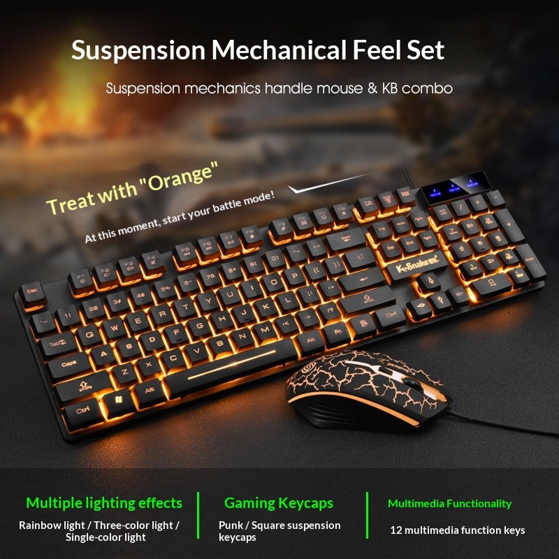 Bộ bàn phím và chuột có đèn nền có dây KM320