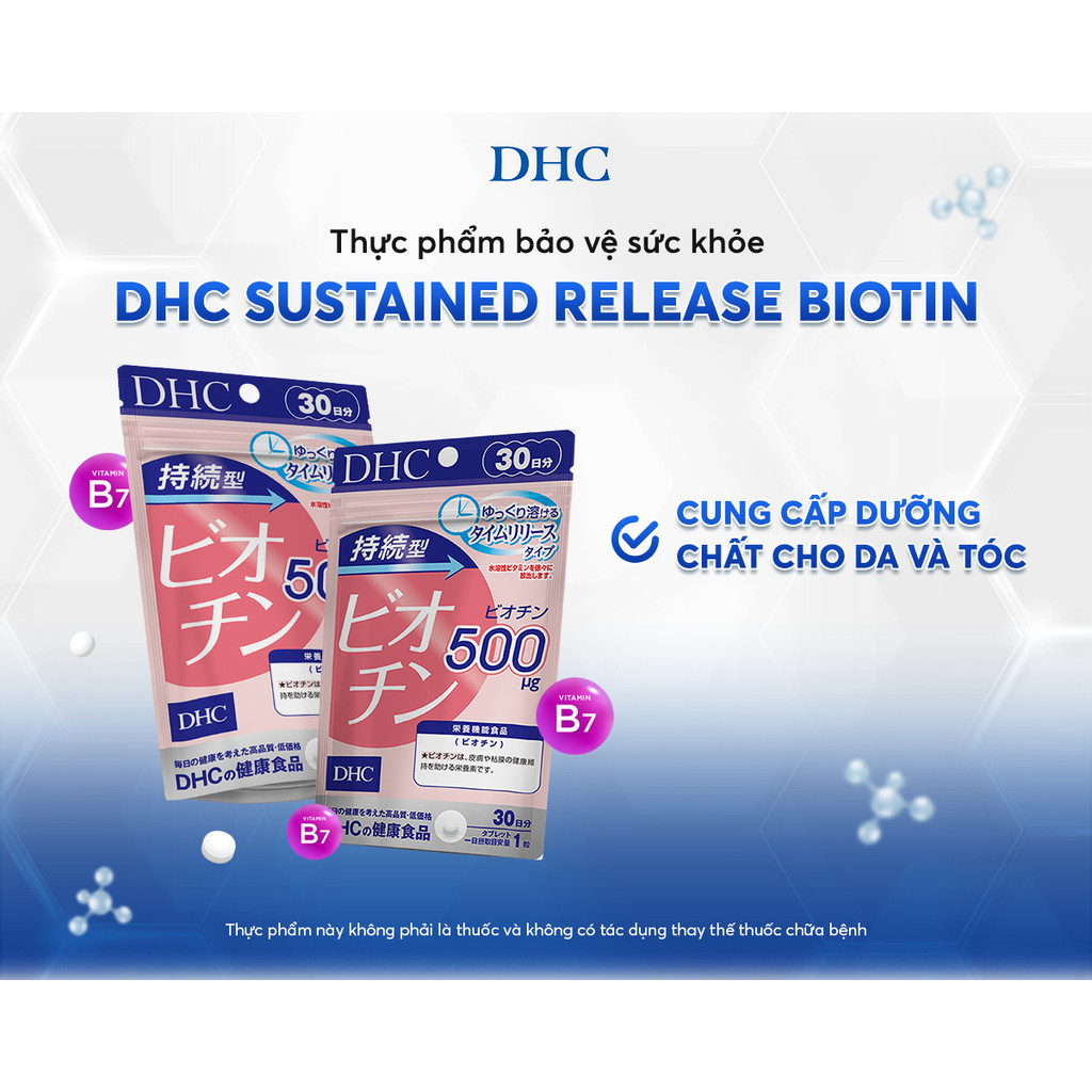[MẪU MỚI]  Viên uống DHC Biotin hỗ trợ tốt cho da và tóc (30 Ngày) - TPBVSK DHC Sustained Release Bi