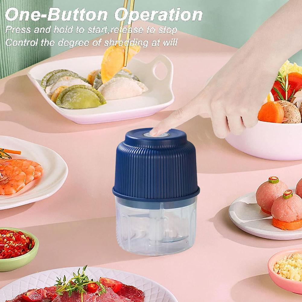 Máy Xay Tỏi Điện, Máy Chế Biến Thực Phẩm Mini Không Dây Di Động 250ml, Rau Có Thể Sạc Lại J4l8