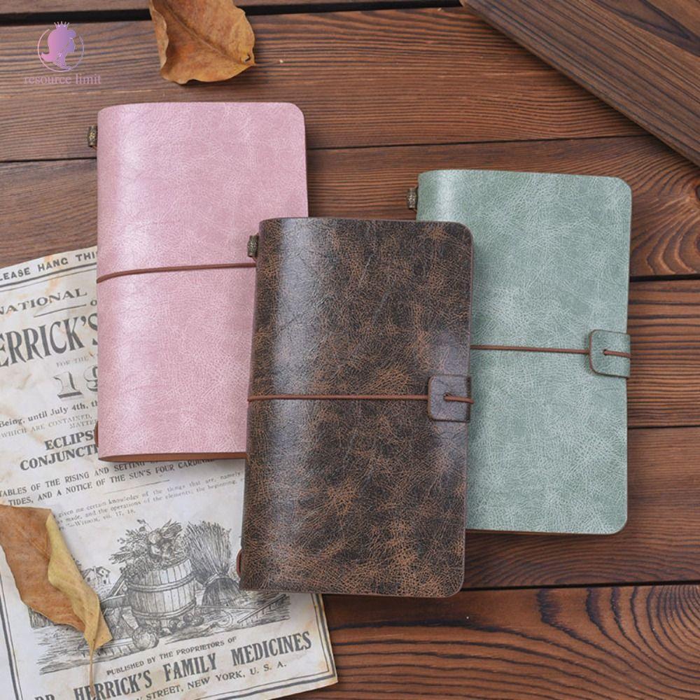RESOURCE LIMIT Leather Notebook, Sổ nhật ký sổ tay cầm tay di động, Văn phòng phẩm bìa cứng kinh doa