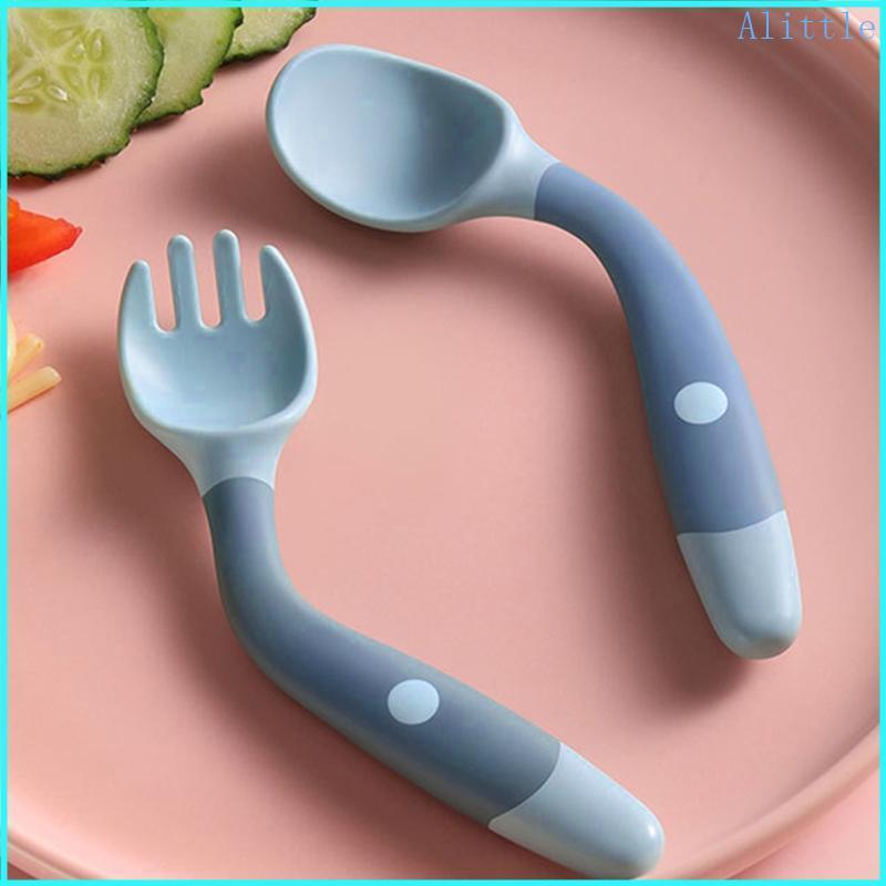 Baby Children Spoon Fork Set Soft Bendable Scoop Fork Tableware Feeding Cutlery