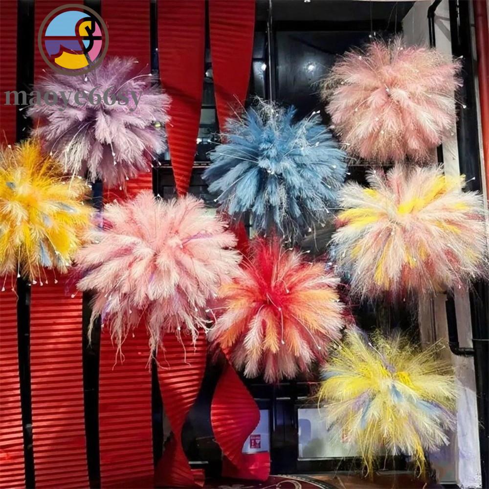 MAOYE66SY Pampas Grass, Trang trí lễ hội nhân tạo Cỏ Maidenhair, Cảnh quan Pháo hoa đầy màu sắc DIY 