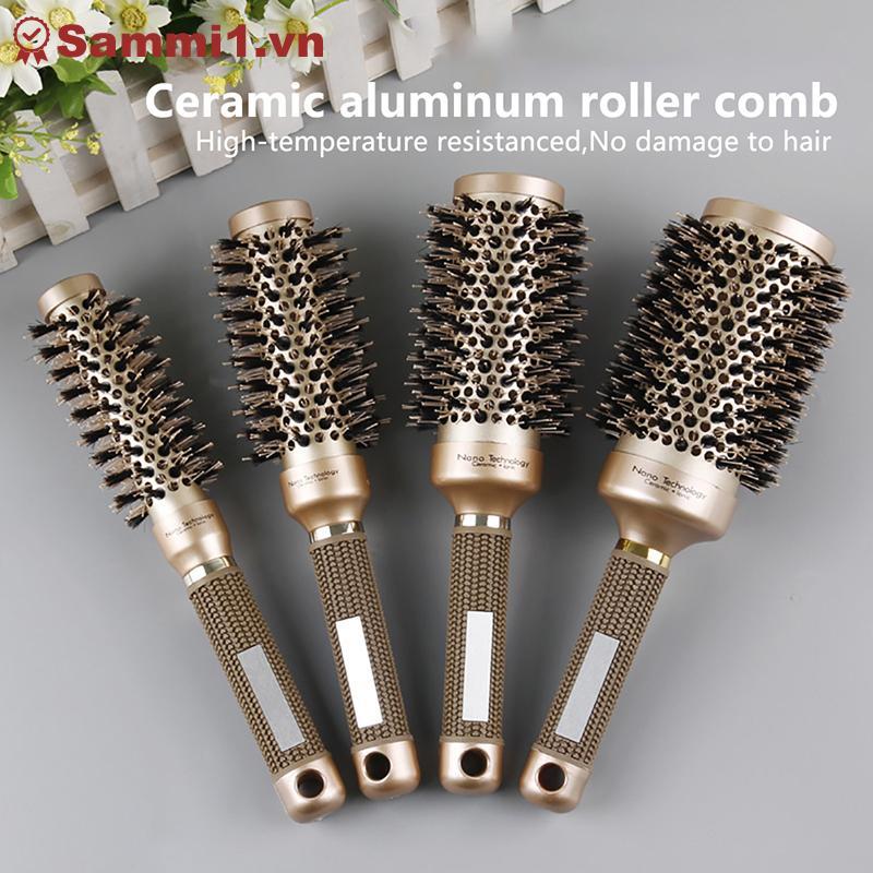 ZK Professional Thermal Ceramic Ionic Round Barrel Tay cầm chống trượt Bàn chải tóc vàng VN