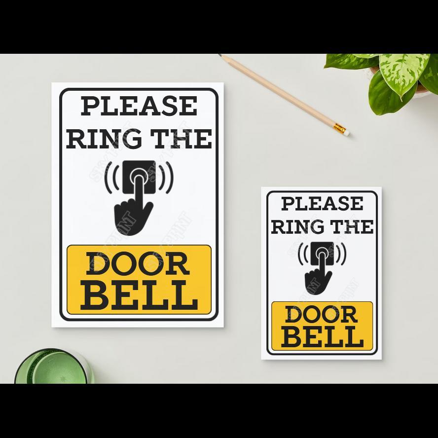 Biển kim loại thiếc chữ PLEASE RING THE BELL, biển hiệu chuông cửa, bảng chỉ dẫn