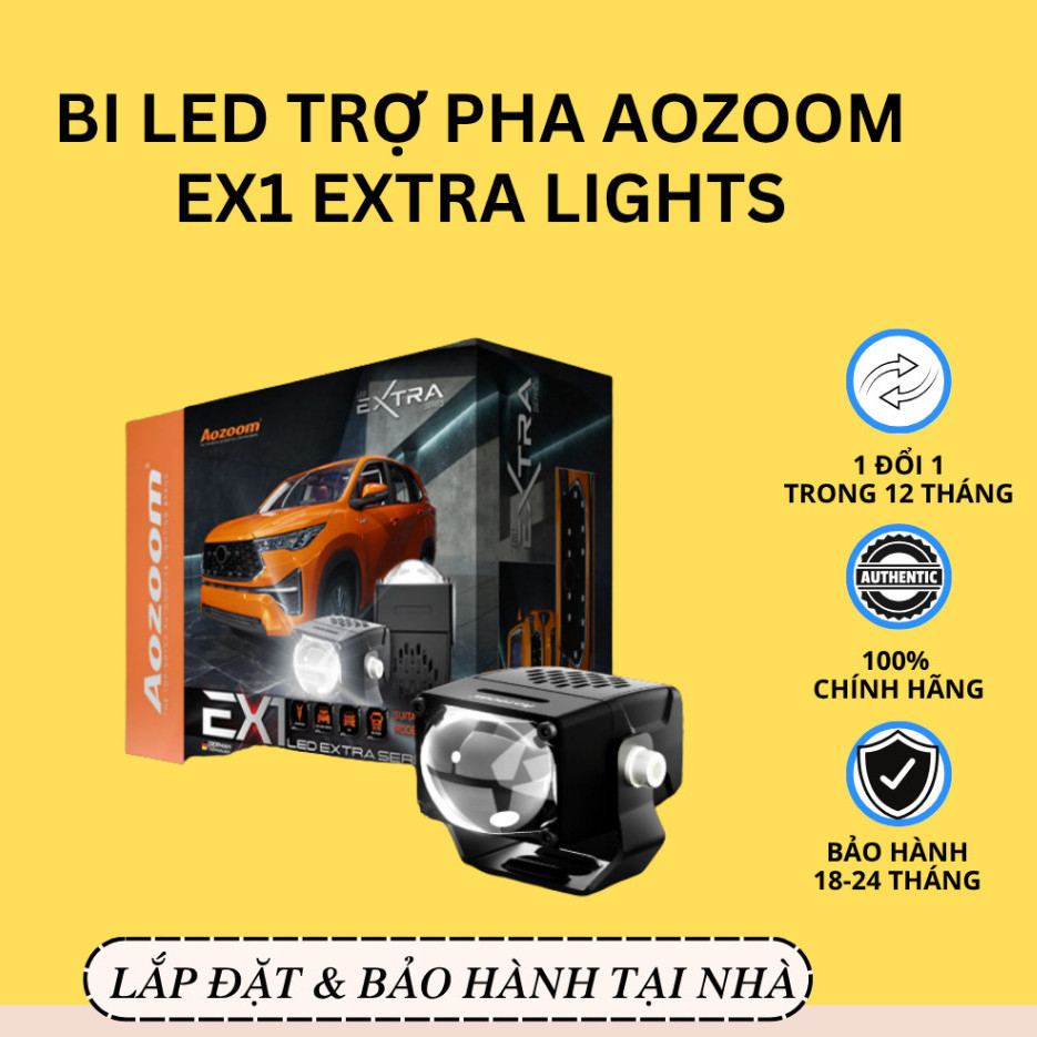 New   BI led  trợ pha Aozoom EX1 EXTRA LIGHTS