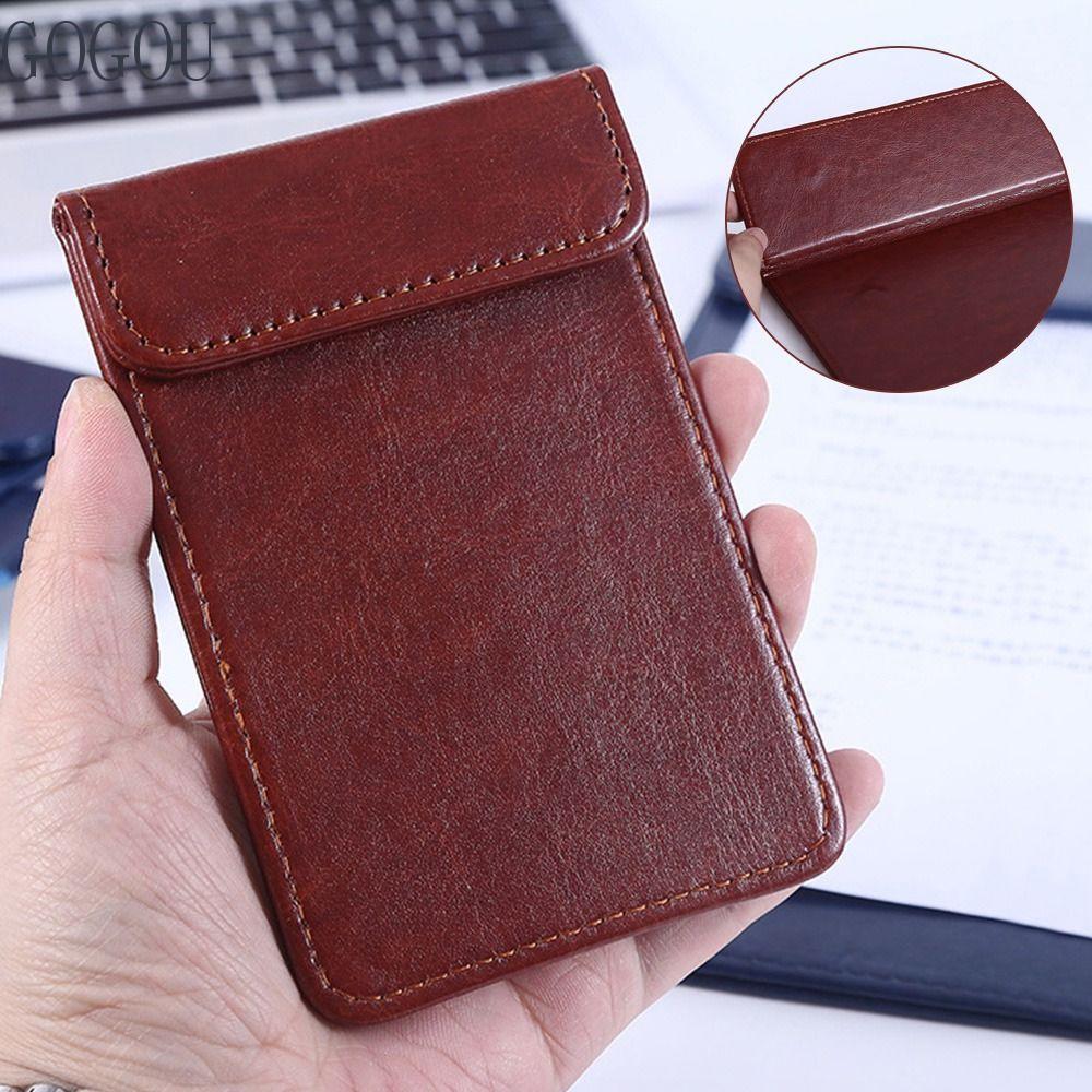 GOGOU Bill Book, PU Leather Bill Organizer Thư mục hóa đơn tiền mặt, Thời trang từ tính Snap Sách ti