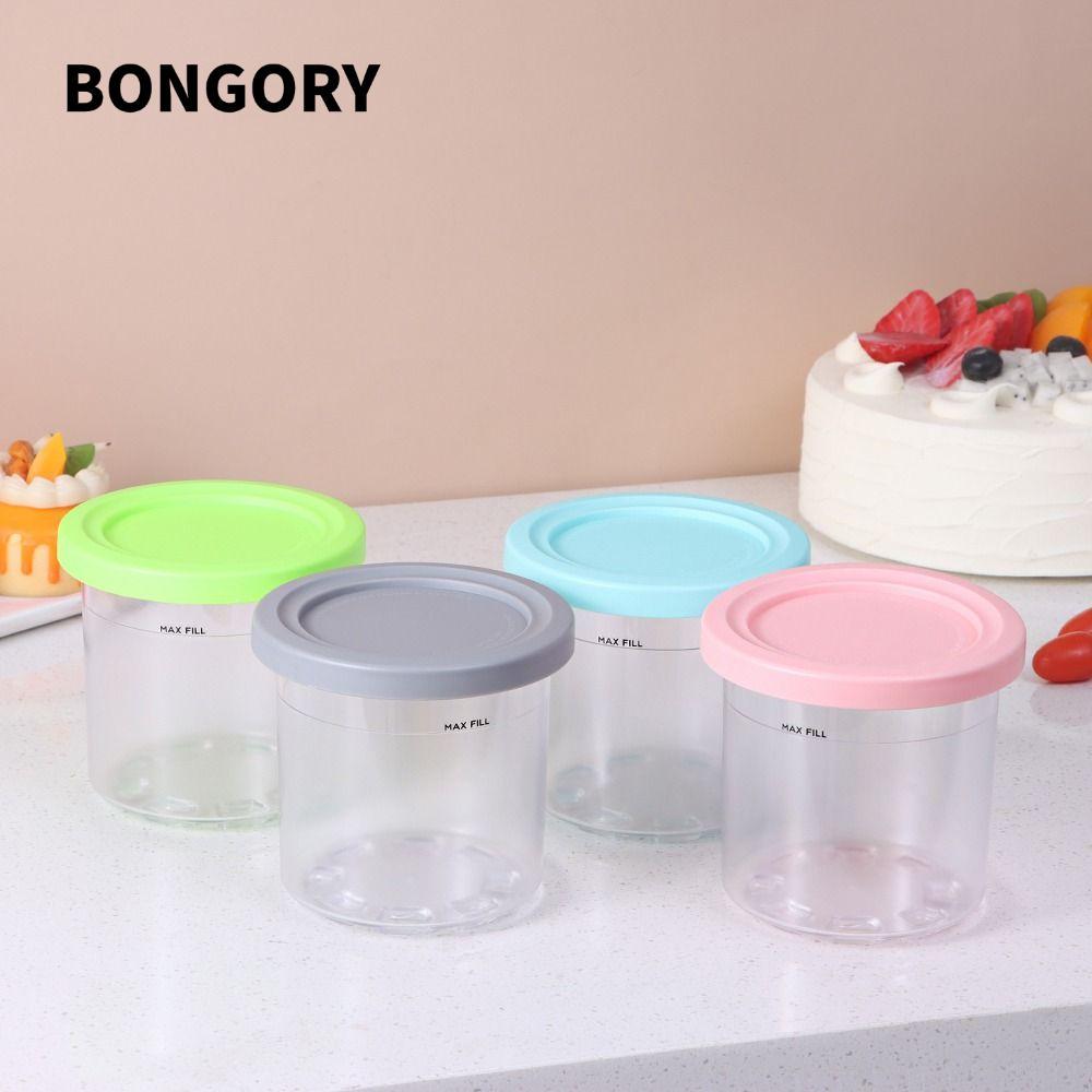 BONGORY 12 / 4 Chiếc Kem Pints Cốc Tổ Chức Tiện Ích Nhà Bếp Rò Rỉ Chai Bảo Quản Bình Cho Ninja Cream