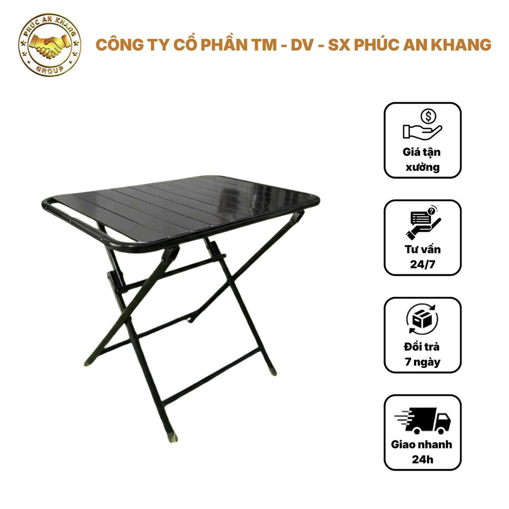 Bàn Sắt Gấp Gọn Thanh Lá Chữ Nhật 40x60x50cm Cafe Trà Chanh Uống Nước Camping