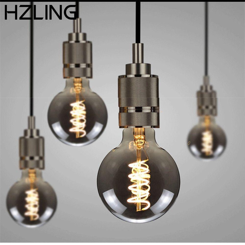 HZLING Vintage Retro Bóng Đèn, Dây Tóc Màu Xám Mạ Điện, Nóng E27 220V Edison Đèn Trắng Ấm Đèn Edison