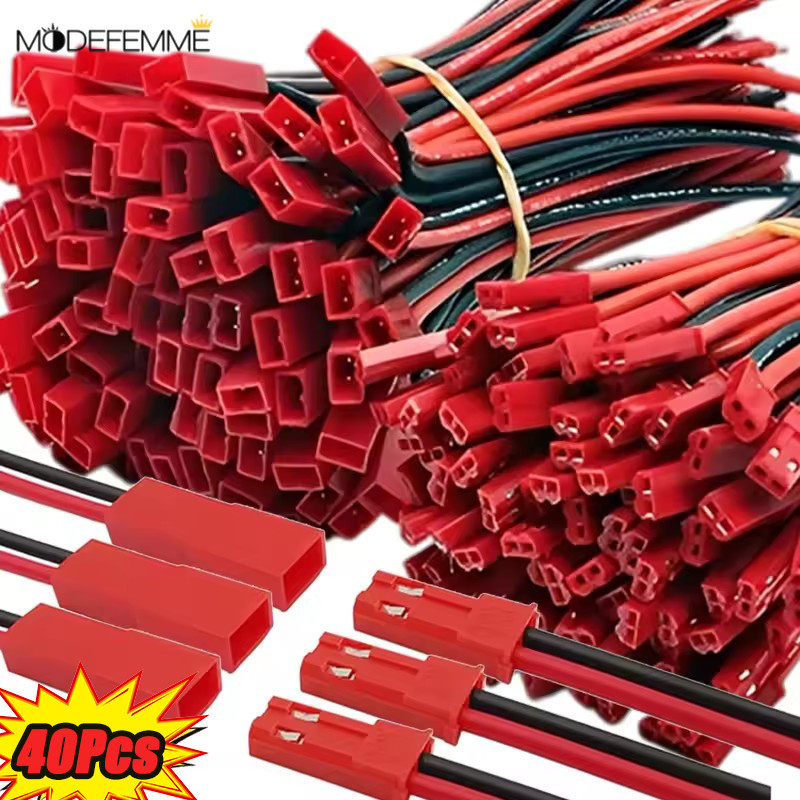 [H & L] 10 / 20 / 40 Dải đèn LED và phích cắm kết nối đồ chơi RC| JST 2 Pin Nam Nữ Pitch Dây Siêu Mị