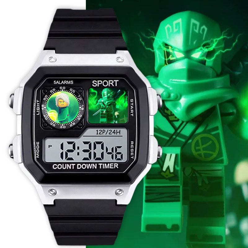 Trẻ Em Hoạt Hình Đồng Hồ Màu Điện Tử Chống Thấm Nước Phantom Ninja Lloyd Kaizan Jacob Hoạt Hình Kỹ T