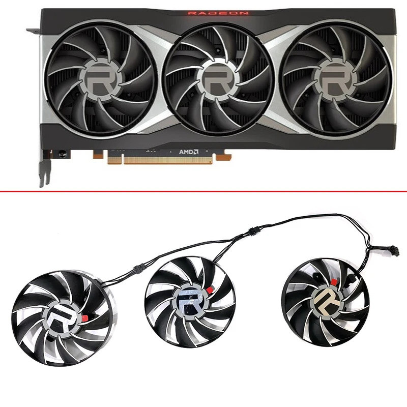 Quạt Làm Mát Bóng Đôi Cho AMD Radeon RX6800 RX6800XT RX6600XT 16G Card Đồ Họa Quạt Thay Thế 85MM 4PI