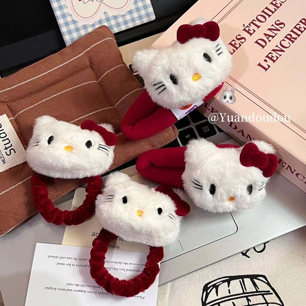 Kẹp Tóc Dáng Mèo Hello Kitty with Nơ Sang Trọng - Phù Hợp Cho Cô Gái Petit Bebe