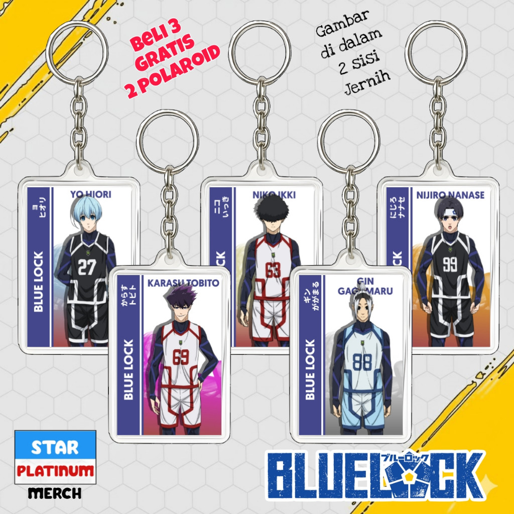 Blue Lock Keychain - Blue Lock Keychain - Anime Ganci - Karasu Tabito Keychain - Gin Gagamaru - Yo H
