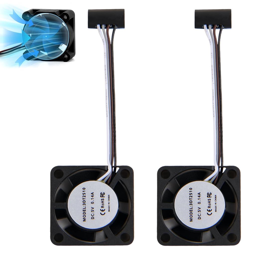 2 Chiếc Máy đùn Hotend Quạt Làm Mát Cho Phòng thí nghiệm Bambu P1P / P1S Máy In 3D, 2510 Quạt Làm Má