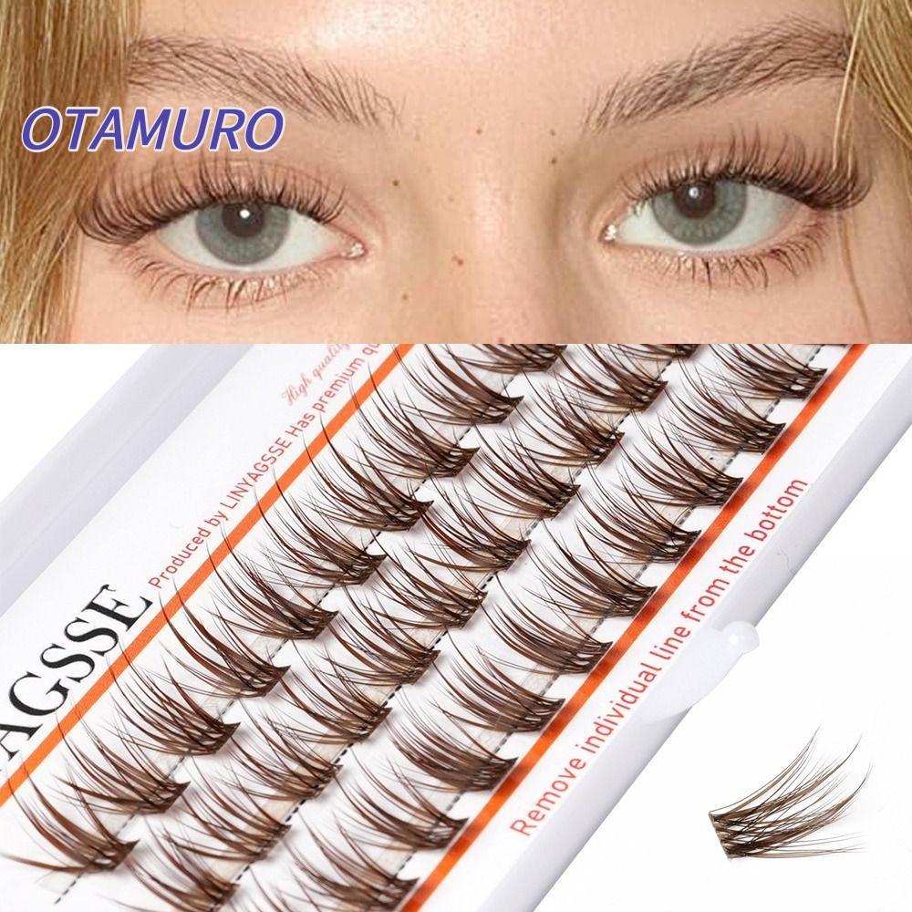 RANERVZZ Lông Mi Cá Nhân, Lông Mi Cụm Anime Màu Nâu Handmade 11 ~ 15mm, Lông Mi C / D Curl Fairy Wis