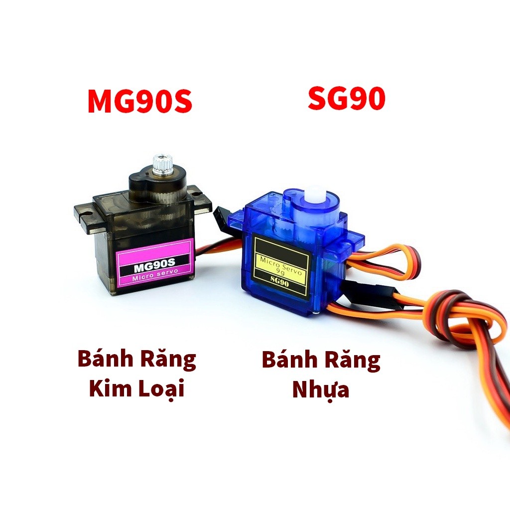 Động Cơ SG90 MG90S Góc Quay 180, 360 độ - Thiết Bị Lái Servo SG90 MG90 xe đẩy trực thăng, robot