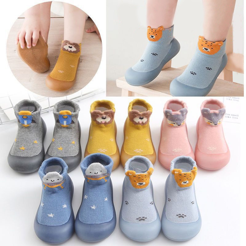 Unisex Giày Bé Chống Trơn Trượt Hoạt Hình Fox prewalker Trẻ Sơ Sinh Đầu Tiên Tập Đi Bé Trai Đế Mềm C