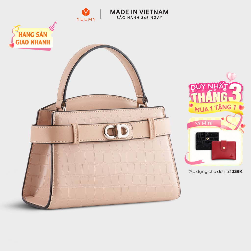 Túi Yuumy (Thời trang nữ size 19 phối khóa xoay - Túi đeo chéo da Verein YN232) Bagsmart