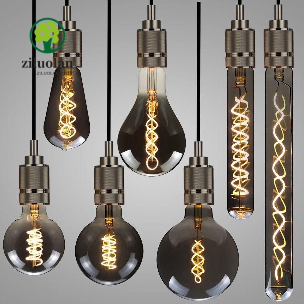 ZUOLAN Vintage Retro Bóng Đèn, Dây Tóc Màu Xám Mạ Điện, Nóng E27 220V Edison Đèn Trắng Ấm Đèn Edison