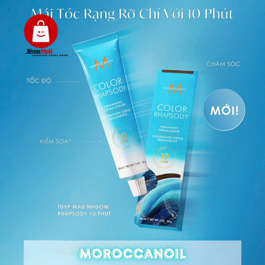 Màu Nhuộm Moroccanoil Rhapsody Cream Hair Colour 10 Min Giúp Nhuộm Màu Phủ Bạc Nhanh Trong 10 Phút