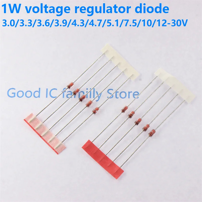20 CÁI 1W DIP điều chỉnh 3.0V 3.6 4.3 5.1 6.2 7.5 8.2 9.1 10 10V 15V 20V 24V 1N4740 1N4731 1N4749 1N