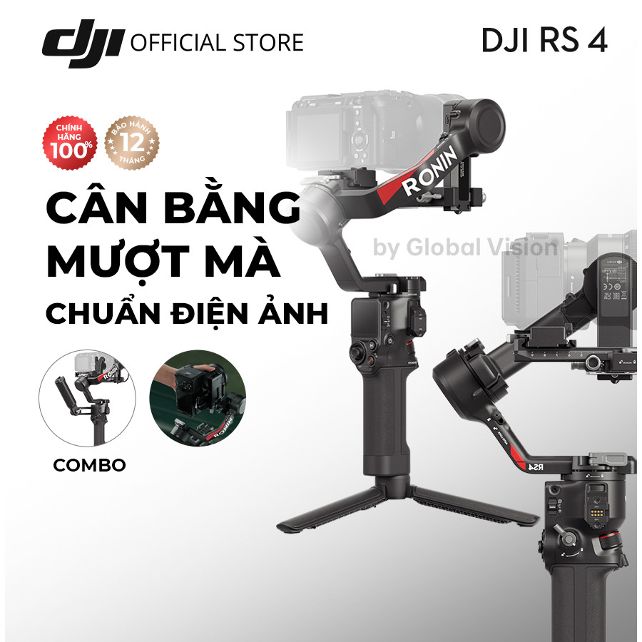 Gimbal máy ảnh DJI RS 4 chống rung cho camera DSLR và Mirrorless tải trọng đến 3kg, quay dọc linh ho